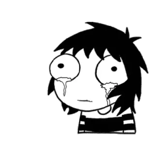 😭 sad, crying, anime, black and white, emotion, cartoon telegram sticker