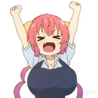 😆 Lucoa Miss Kobayashi's Dragon Maid Anime, Kawaii, Dragón, Lindo, Personaje, Lucoa, Miss Kobayashi's Dragon Maid whatsapp sticker