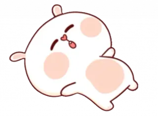 😴 кролик, зайчик, милый, каваий, животное, лежащий, очаровательный telegram sticker