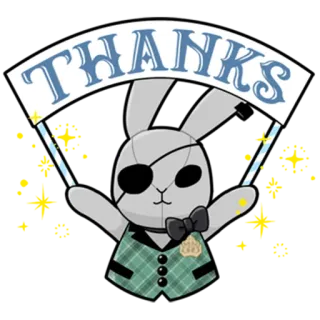 ✨ THANKS bunny, rabbit, thank you, thanks, cute, cartoon telegram sticker