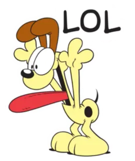 😝 Odie Garfield LOL Odie, Garfield, cachorro, desenho animado, humor, engraçado telegram sticker