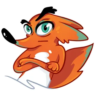 🤨 raposa, desenho animado, animal, engraçado, personagem, laranja, bravo telegram sticker