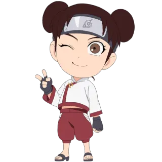 😉 Tenten Naruto anime, desenho animado, adesivo, Tenten, Naruto, fofo telegram sticker