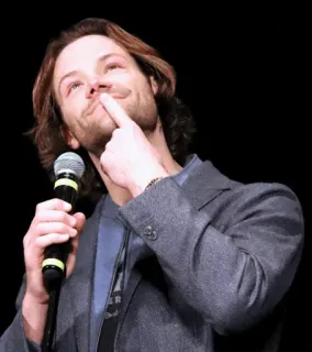 🤫 Sam Winchester Supernatural Sam Winchester, Supernatural, Jared Padalecki, actor, convention telegram sticker