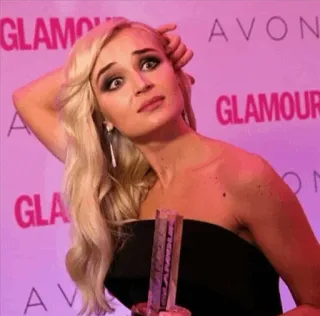 😑 GLAMOUR rubia, mujer, glamour, belleza, premio, celebridad, retrato telegram sticker