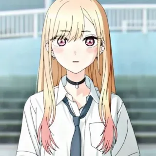 😐 Marin Kitagawa My Dress-Up Darling Anime, Manga, Ragazza, Marin Kitagawa, My Dress-Up Darling, carina, uniforme scolastica telegram sticker