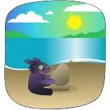 ☀️ Toothless How to Train Your Dragon spiaggia, drago, cartone animato, carino, sole, mare telegram sticker
