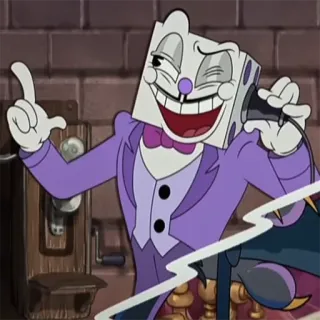 ☝️ King Dice Cuphead King Dice, Cuphead, Cartoon, Würfel, Figur telegram sticker