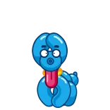 👍 Luftballontier, Hund, Blau, Cartoon, Lustig whatsapp sticker
