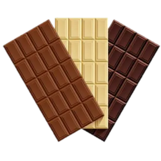 🍫 chocolate, postre, comida, dulce, chocolate con leche, chocolate blanco, chocolate negro telegram sticker