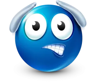 🤩 Emoticono, Azul, Miedo, Nervioso, Emoción whatsapp sticker