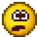😨 Эмодзи, Пиксельный, Эмотикон, В замешательстве, Удивлённый whatsapp sticker
