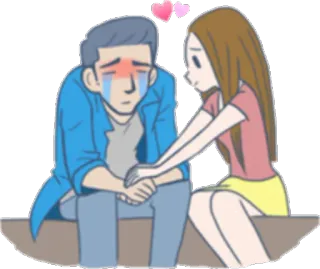 😭 tristeza, conforto, amor, casal, apoio telegram sticker