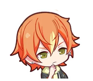 🌟 Anime, Chibi, Cabelo laranja, Personagem, Expressão whatsapp sticker