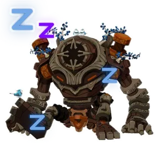 😴 dormire, robot, videogioco, Genshin Impact telegram sticker