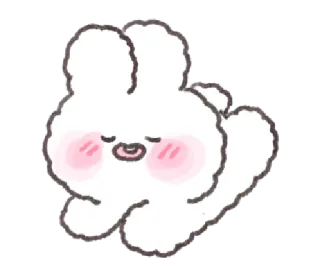 💬 coelho, fofo, animal, kawaii, desenho animado, adesivo whatsapp sticker