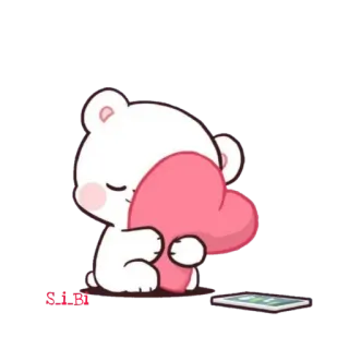 💖 LLM 熊, 心, 卡通, 爱, 可爱, 可爱, 贴纸 telegram sticker