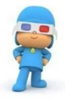 💙 Pocoyo мультфильм, персонаж, дети, Покойо, 3D очки telegram sticker