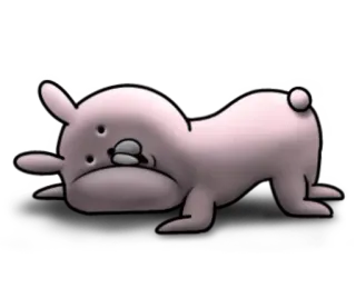 😞 Dibujo animado, Rosa, Animal, Lindo, Pegatina whatsapp sticker