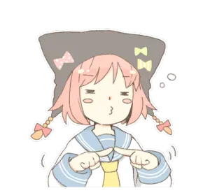 😗 anime, cute, girl, kawaii, cartoon, illustration whatsapp sticker