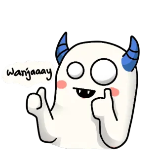 😂 Wanjaaay cartoon, monster, middle finger, offensive telegram sticker