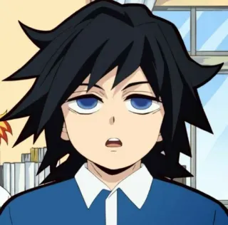 🖤 Giyu Tomioka Demon Slayer Anime, Demon Slayer, Giyu Tomioka, Personaggio, Manga whatsapp sticker