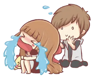 😭 weinen, traurig, Trost, Anime, Cartoon, emotional telegram sticker