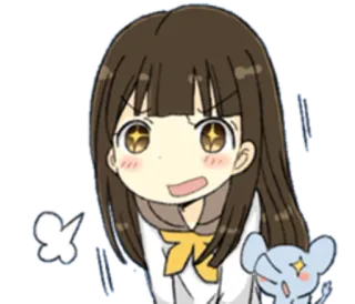 😼 anime, kreskówka, dziewczyna, słodkie, ilustracja telegram sticker