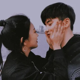 ♥️ pareja, amor, afecto, relación, retrato, romance whatsapp sticker