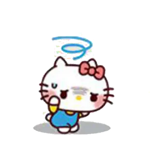 😨 Hello Kitty Dibujos animados, Lindo, Mareado, Gatito, Kawaii whatsapp sticker