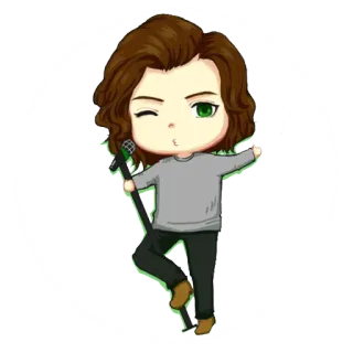 🎤 cartoon, singer, microphone, chibi, fanart, celebrity telegram sticker