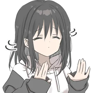 🙌 animé, fille, dégoûté, fatigué, mignon, dessin animé telegram sticker