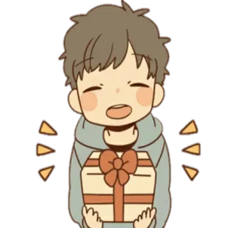 🎁 regalo, dono, carino, cartone animato, personaggio telegram sticker