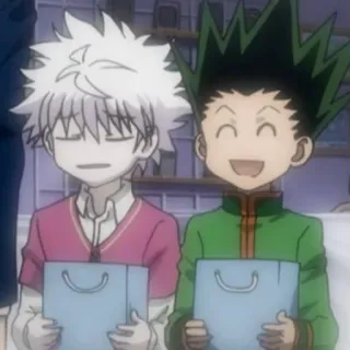 ⚡️ Killua аниме, дружба, улыбка, подарок, счастье telegram sticker