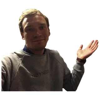 🤗 NO I NEED man, sweatshirt, wijzen, persoon, casual telegram sticker