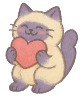 🐈‍⬛ chat, cœur, amour, mignon, animal, animal de compagnie whatsapp sticker