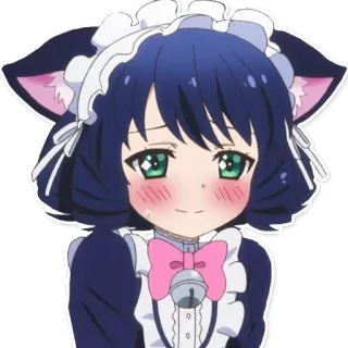 ☺️ Аниме, Девушка-кошка, Горничная, Милый, Кавай, Цифровое искусство telegram sticker