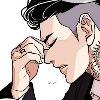 ⚖ Манхва, Персонаж, Тату, Звезда Давида, Тревожный telegram sticker