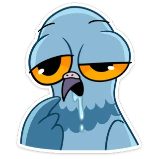 😫 การ์ตูน, นกพิราบ, นก, นิ้วกลาง, หยาบคาย, ก้าวร้าว, ตลก, ไม่เคารพ telegram sticker