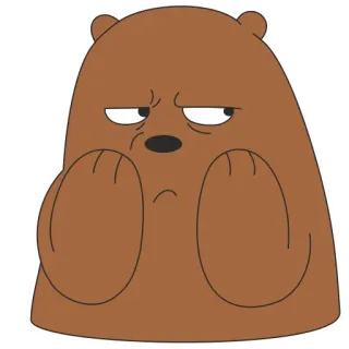 😒 Grizz We Bare Bears orso, cartone animato, arrabbiato, grizzly, We Bare Bears telegram sticker