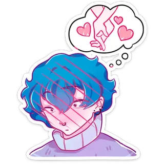 ⭐ cartoon, illustration, character, love, hearts, cute whatsapp sticker