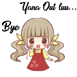 👋 Chibi, Mädchen, süß, Cartoon, winkend, Anime telegram sticker