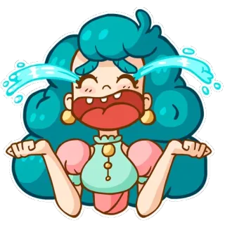 😭 chorando, triste, menina, desenho animado, emoção, lágrimas telegram sticker