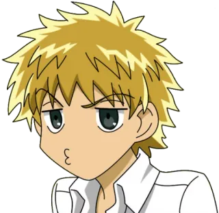 😗 Anime, Manga, Karakter, Anak laki-laki, Rambut Pirang, Ilustrasi telegram sticker