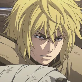⚔️ Thorfinn Vinland Saga Anime, Manga, En colère, Guerrier, Blond(e) telegram sticker