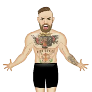 👑 Conor McGregor Конор МакГрегор, UFC, боец, MMA, злой, татуировка whatsapp sticker