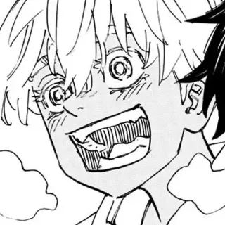 😃 Anime, Manga, Charakter, Ausdruck, Schwarzweiß, Cartoon telegram sticker