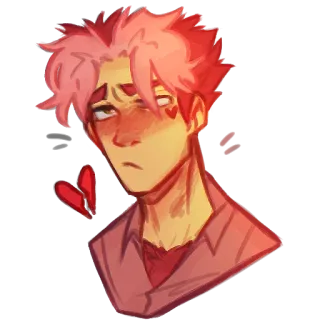 💔 anime, illustration, portrait, heart, cartoon, man telegram sticker