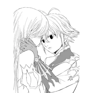 💕 Meliodas Seven Deadly Sins Anime, Manga, Fantasy, Paar, Dämon telegram sticker