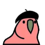 🦜 parrot, bird, beret, cute, animal, cartoon telegram sticker